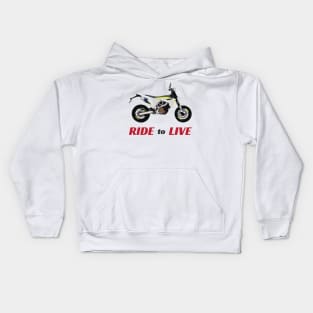 Motorcycle Husqvarna 701 quote Ride To Live Kids Hoodie